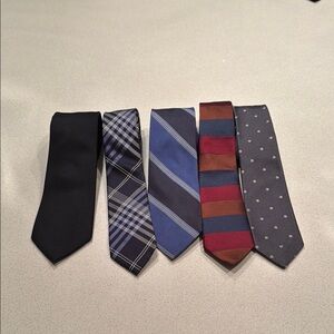 Men's Assorted Tie Set - Black, Blue, Red, Gray